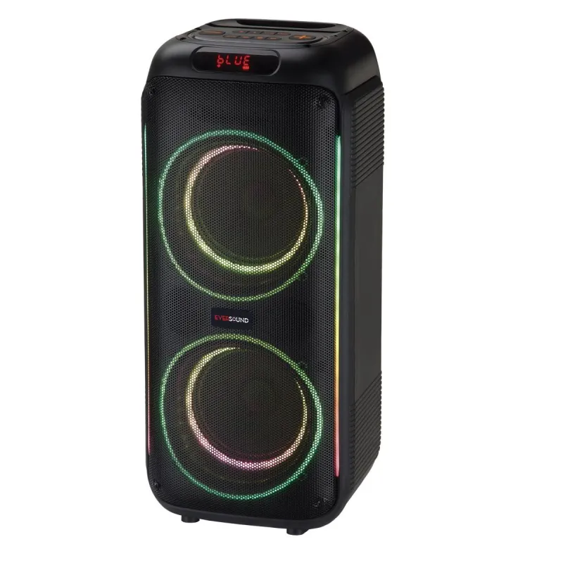 Parlante Portatil Bluetooth 5000W PMPO 2 woofers de 6,5" Eversound
