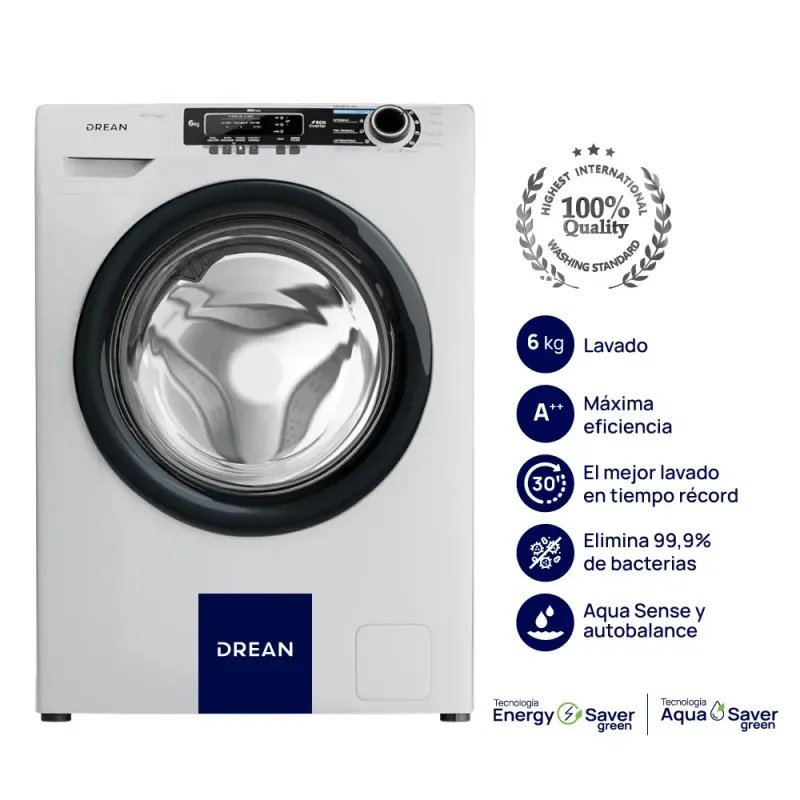 Lavarropas Ecoinverter 6 Kg 800 RPM