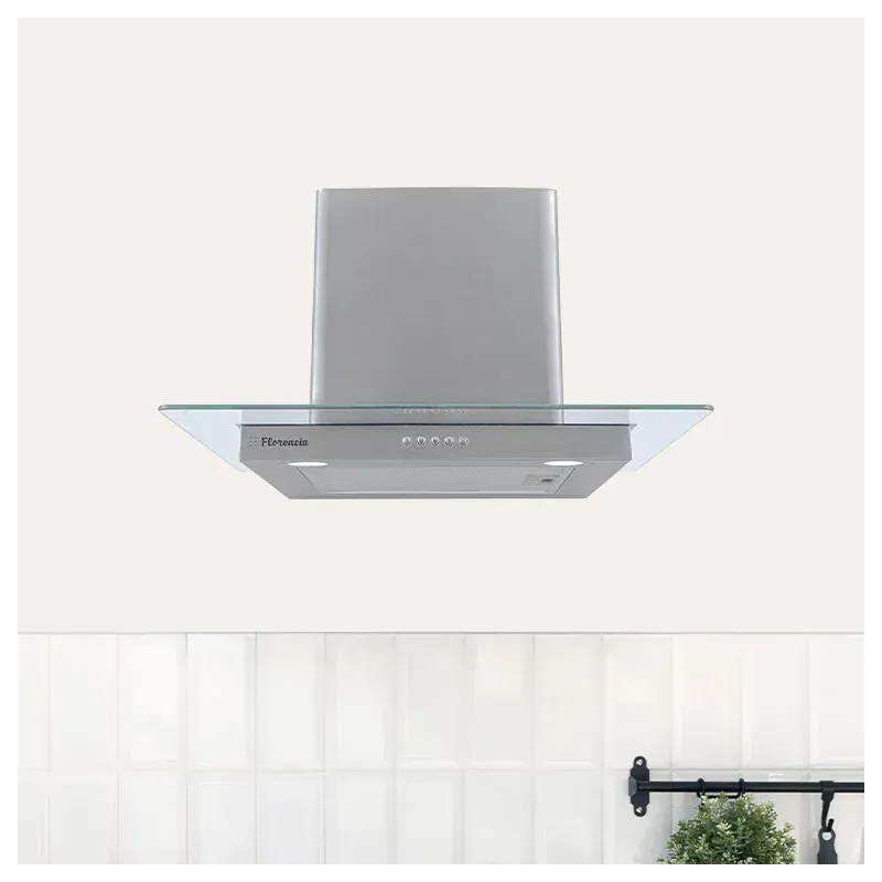 CAMPANA FLORENCIA - ACERO Y VIDRIO