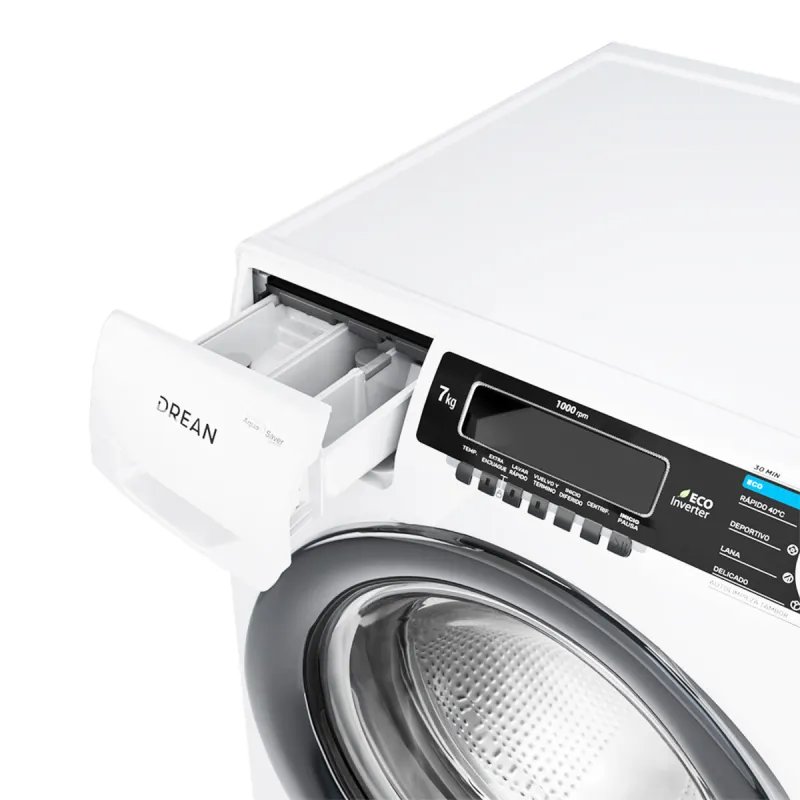 Lavarropa Drean Carga Frontal Ecoinverter 7 Kg Blanco