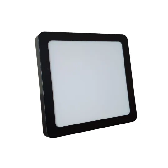 PLAFON LED 12W AVC APLICAR CUADRADO FRIO NEGRO