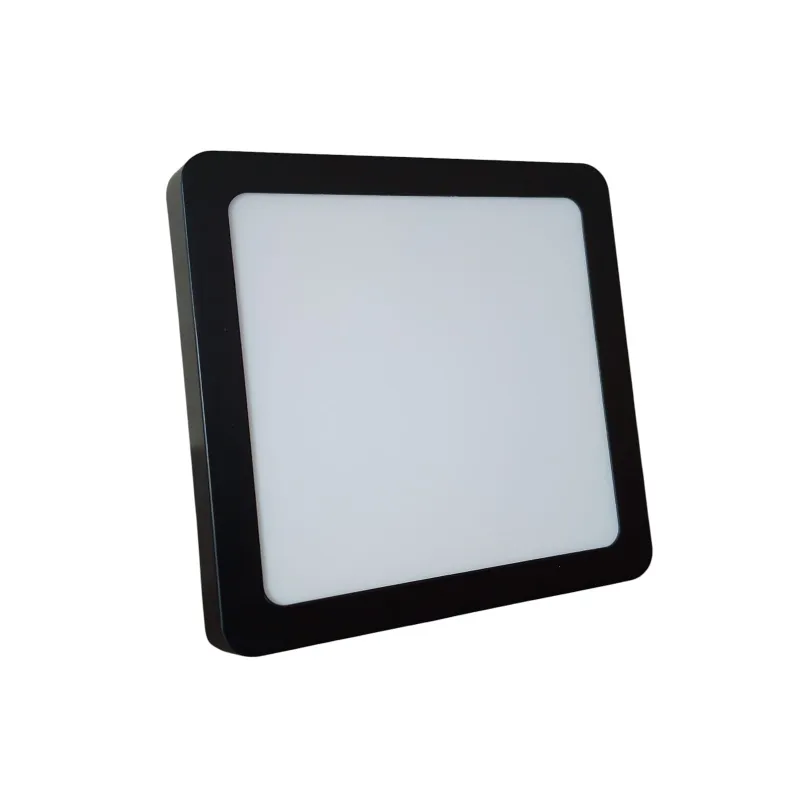PLAFON LED 12W AVC APLICAR CUADRADO FRIO NEGRO