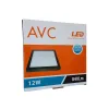 PLAFON LED 12W AVC APLICAR CUADRADO FRIO NEGRO