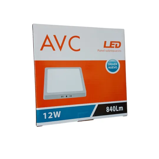 PLAFON LED 12W AVC APLICAR CUADRADO FRIO BLANCO