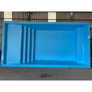 Pileta de fibra con Solarium humedo