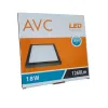 PLAFON LED 18W AVC APLICAR CUADRADO FRIO NEGRO