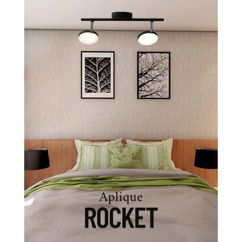 APLIQUE ROCKET II 180 ILUMINACION NEGRO
