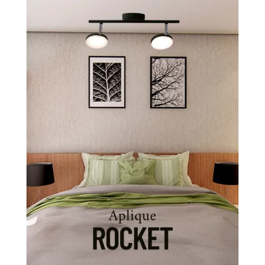 APLIQUE ROCKET II 180 ILUMINACION NEGRO