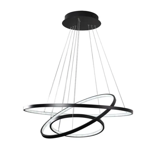 COLGANTE LED 3 AROS ILLUM NEGRO