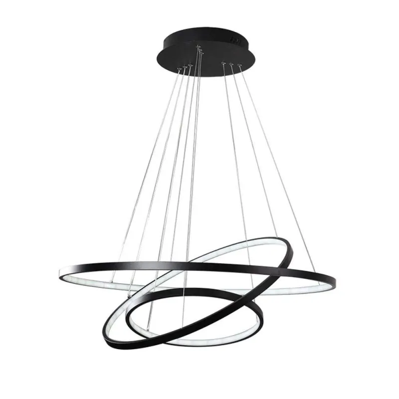 COLGANTE LED 3 AROS ILLUM NEGRO