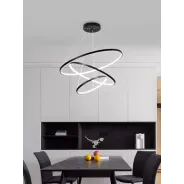 COLGANTE LED 3 AROS ILLUM NEGRO