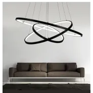 COLGANTE LED 3 AROS ILLUM NEGRO