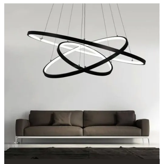 COLGANTE LED 3 AROS ILLUM NEGRO