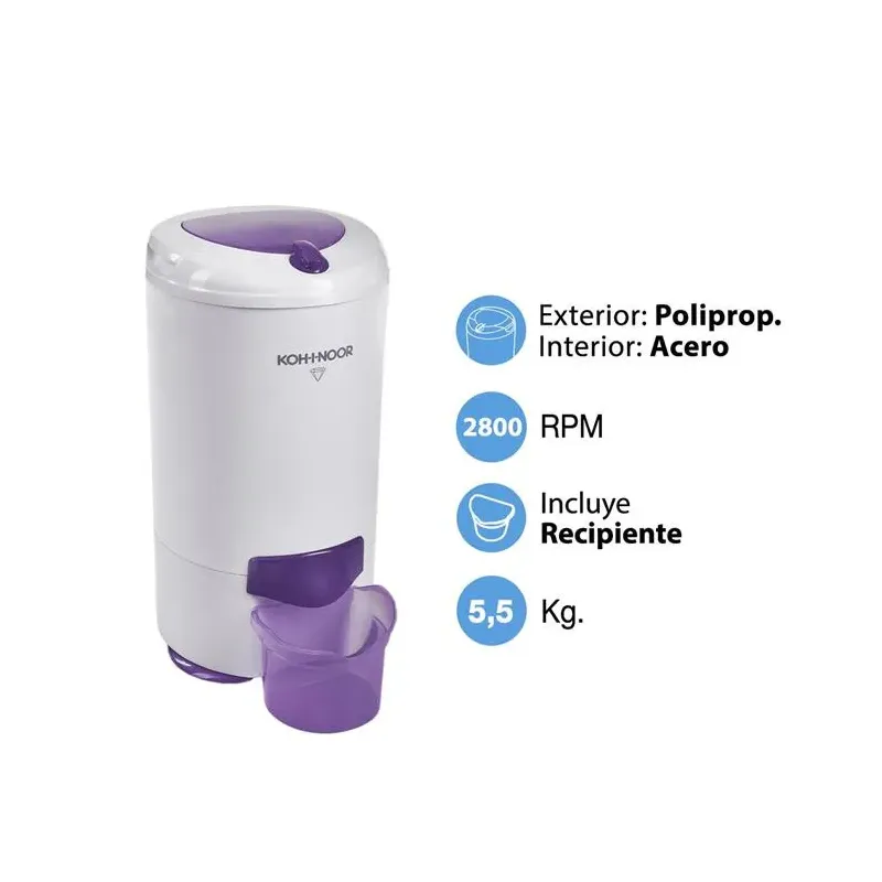 Secarropas Centrífugo Kohinoor Línea Visión 5,5Kg.