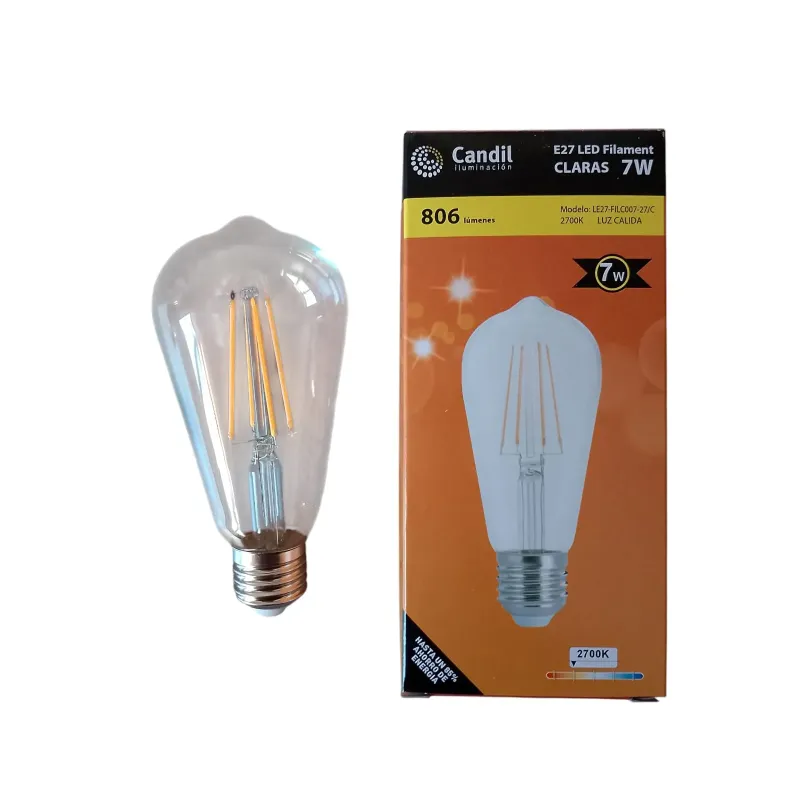 FOCO LED CANDIL VINTAGE PERA 7W CLARAS