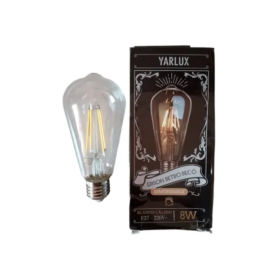 FOCO LED YARLUX VINTAGE PERA 8W CLARAS CALIDO